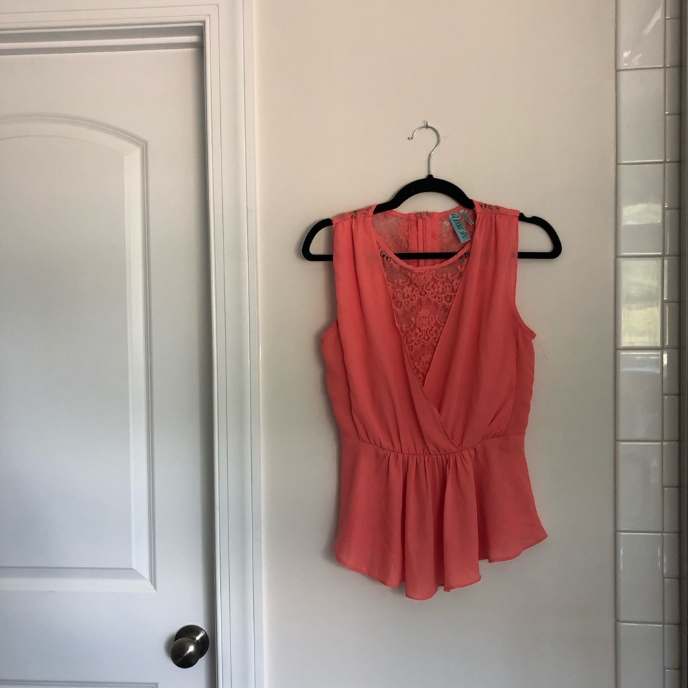 Dina B Pink Lace Blouse, size Small